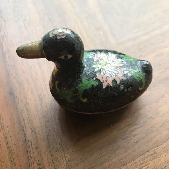 Antique Enamel duck ring holder - Picture 2 of 5